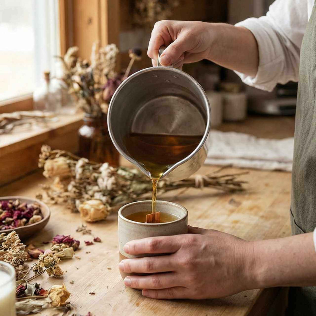 a handcrafted wood wick candle in a studio