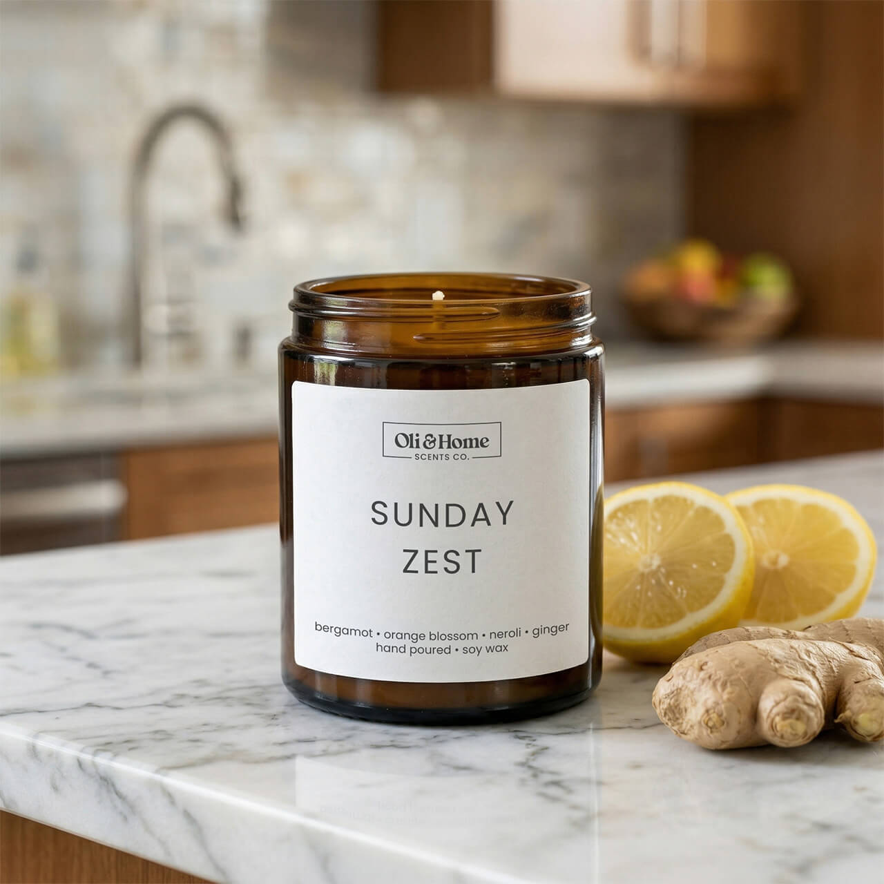 Sunday Zest | Bergamot + Ginger Scented candle
