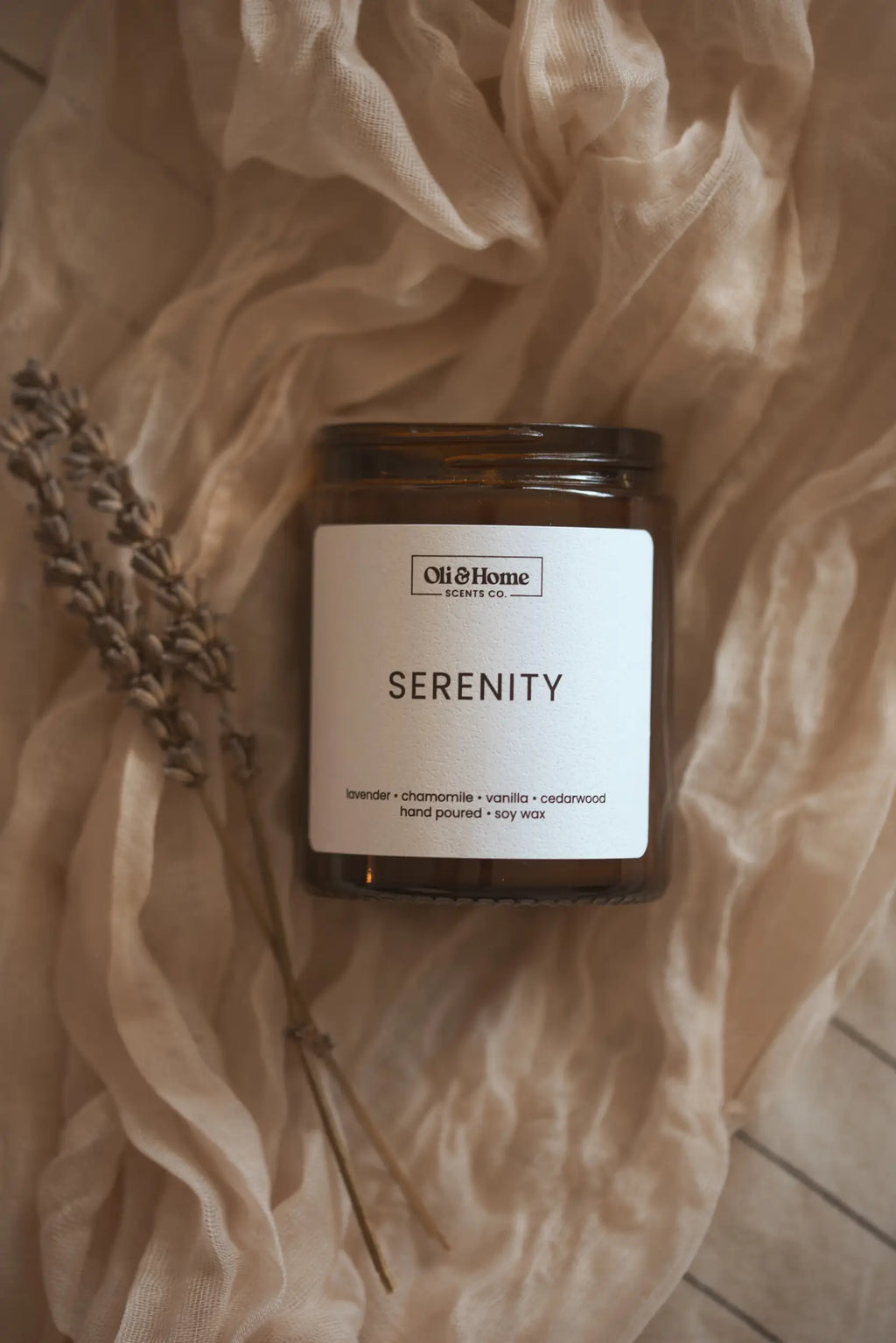 Serenity | Lavender + Vanilla Scented Candle