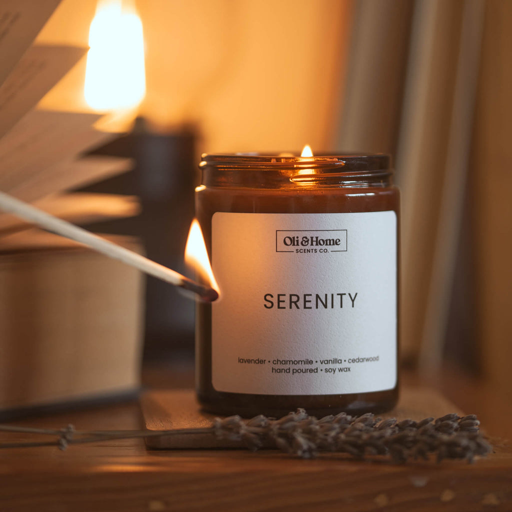 Serenity | Lavender + Vanilla Scented Candle