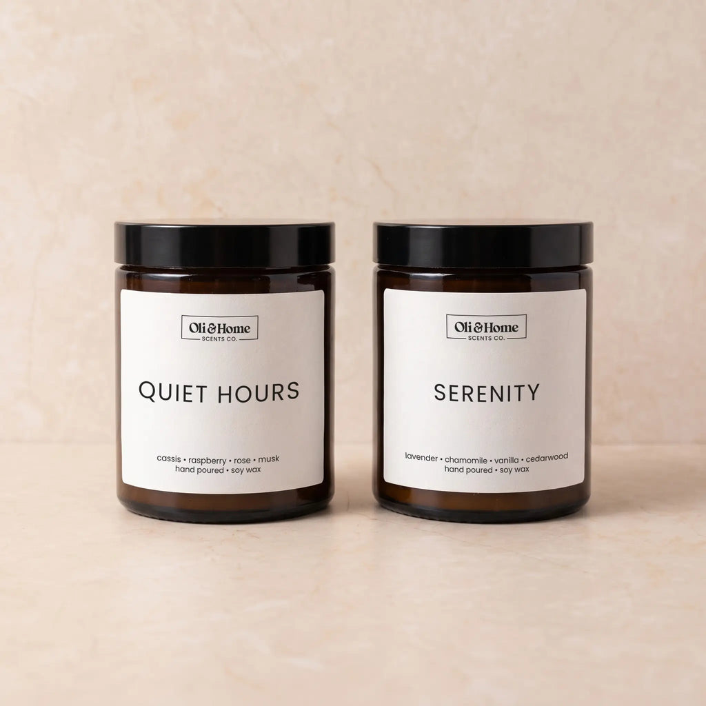 The Slow Evening Duo | Serenity + Quiet Hours Candle Set