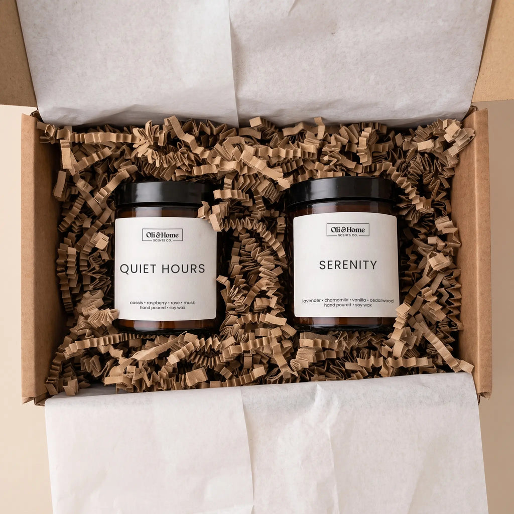The Slow Evening Duo | Serenity + Quiet Hours Candle Set