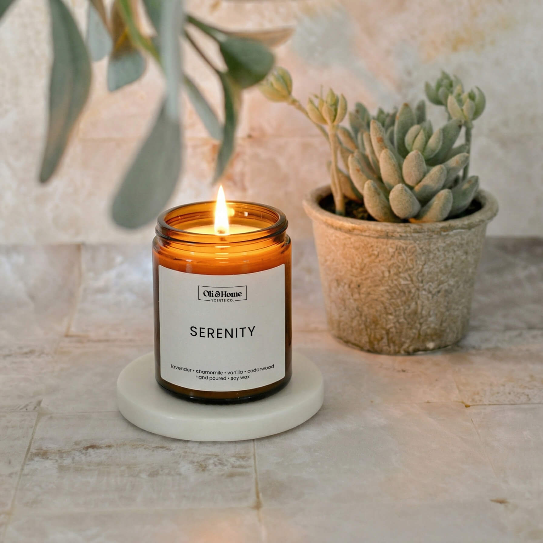 Serenity | Chamomile + Vanilla Scented Candle