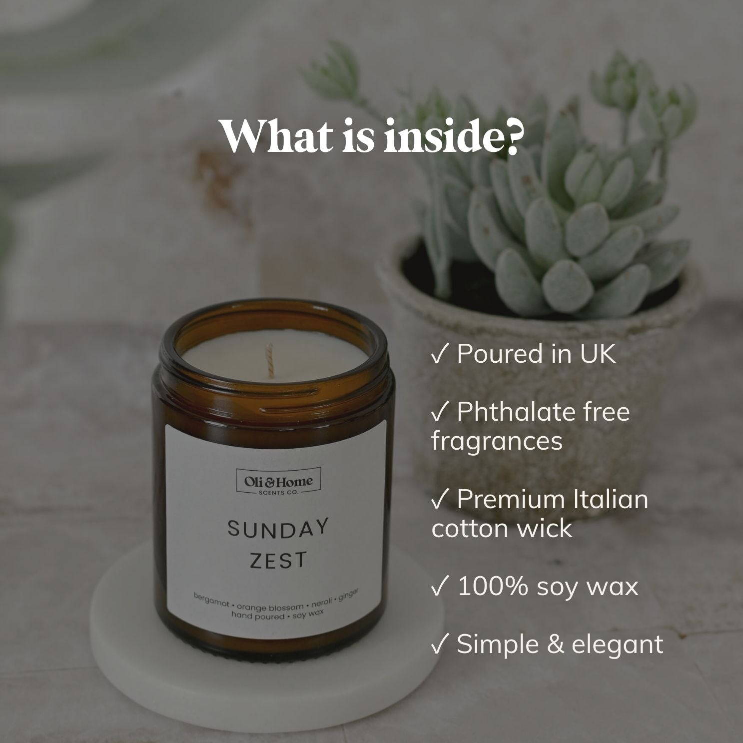 Sunday Zest | Bergamot + Ginger Scented candle